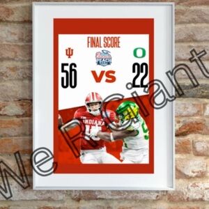 Indiana Hoosiers Football Wall Art 11x17 Print Peach Bowl Indiana Stomps Oregon